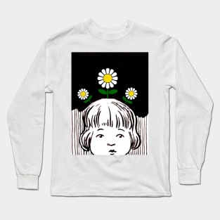 little girl with daisies Long Sleeve T-Shirt